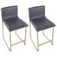 Lumisource Mara Counter Stool with Grey Cushion in Gold (Set of 2), , large