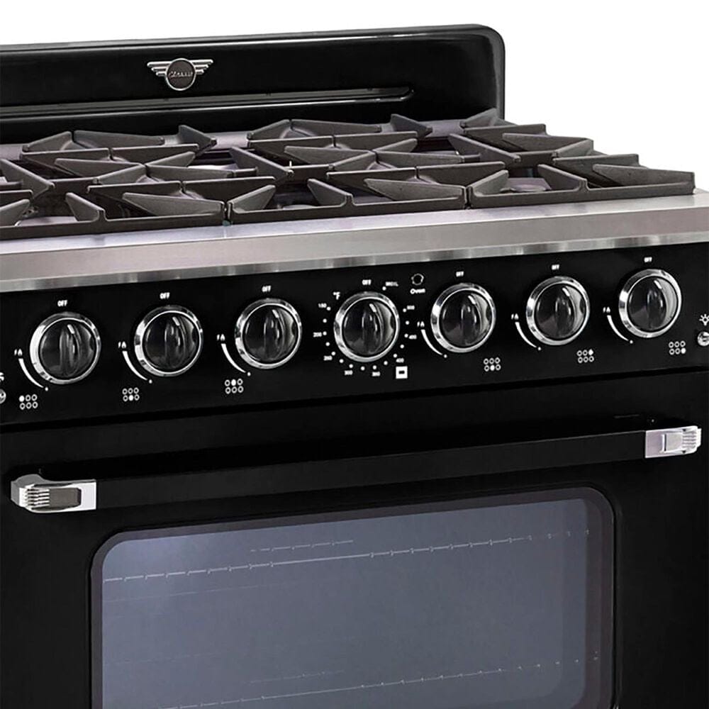 Unique Appliances Classic Retro 36" Pro Convection Gas Range in Midnight Black, , large