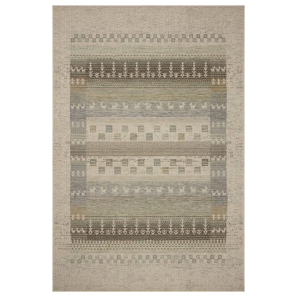 Loloi Saylor Ivory and Earth 7"6" x 10" Indoor/Outdoor Area Rug, , large