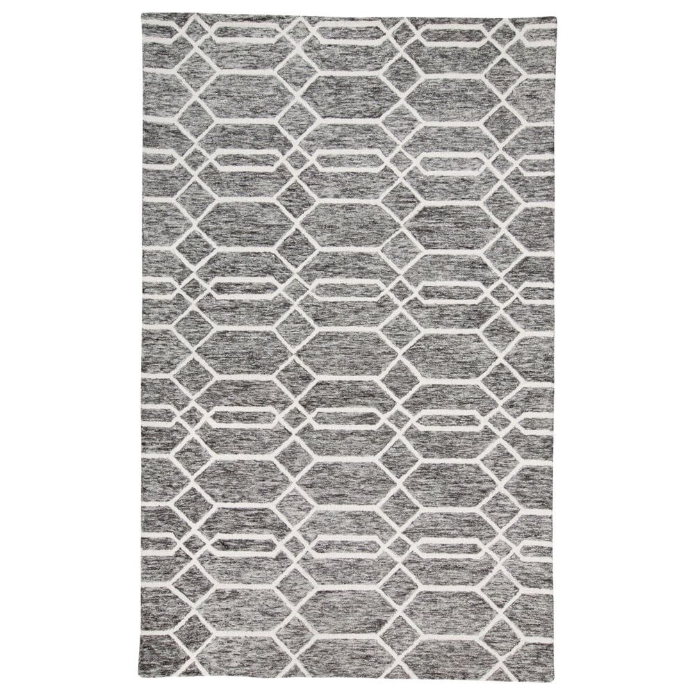 Feizy Belfort Charcoal and Ivory 10" x 14" Area Rug, , large