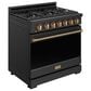 Thor Kitchen Gordon Ramsay 6 Cu. Ft. Professional Liquid Propane Range with Bronze Handle Kit in Black, , large