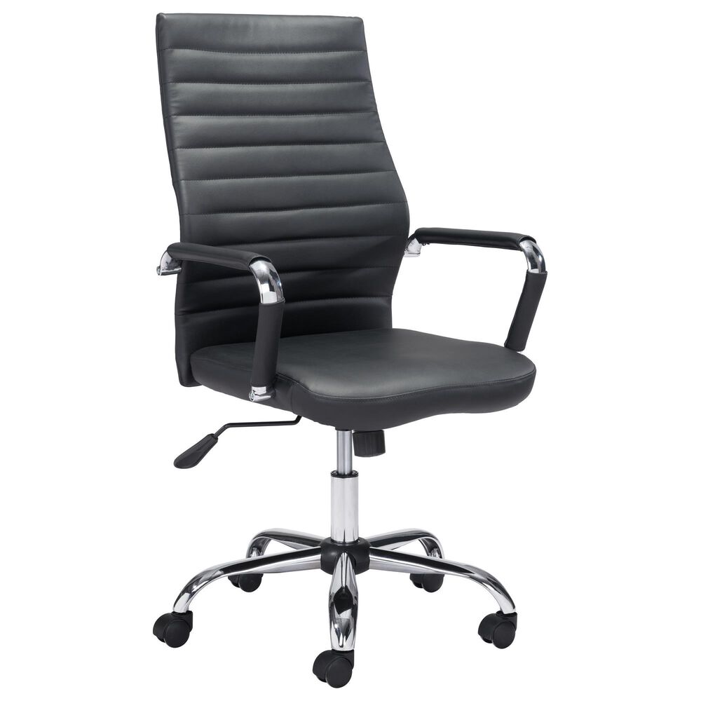 Zuo Modern Primero Office Chair in Black and Silver, , large