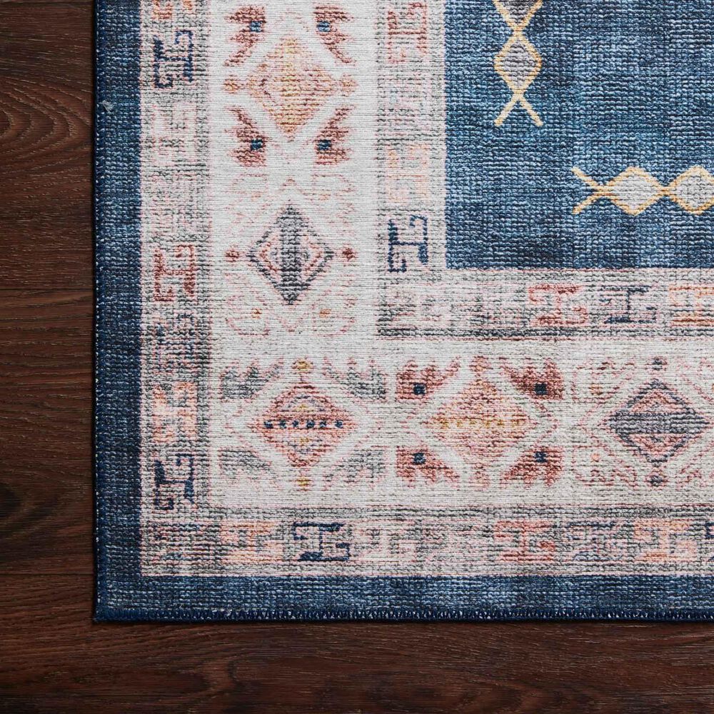 Loloi II Heidi  2&#39; x 5&#39; Denim and Blush Area Rug, , large