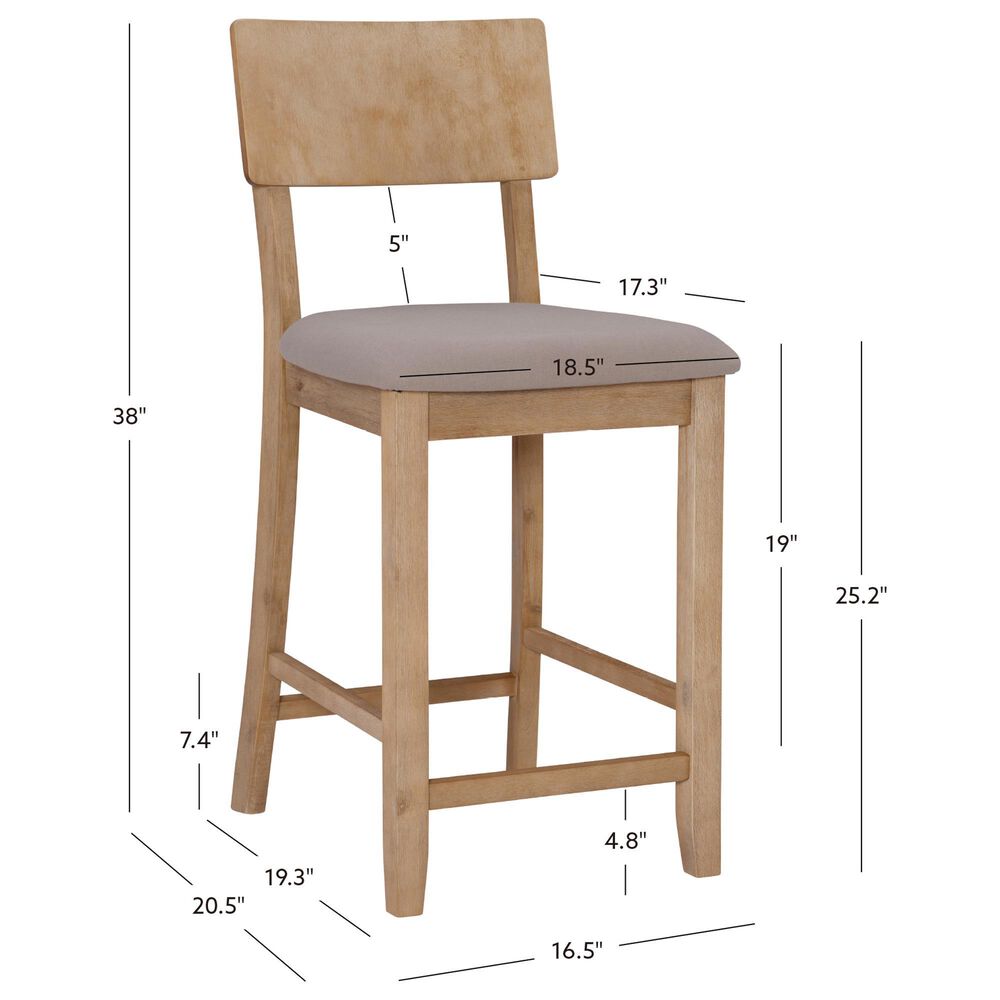 Linon Home Decor Jorissen Counter Stool in Grey Wash, , large