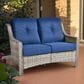 HOMLUX Outdoor Rattan Loveseat with Ergonomic in Navy Blue, , large