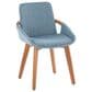 LumiSource Cosmo Arm Chair with Blue Noise Fabric Cushion in Walnut, , large