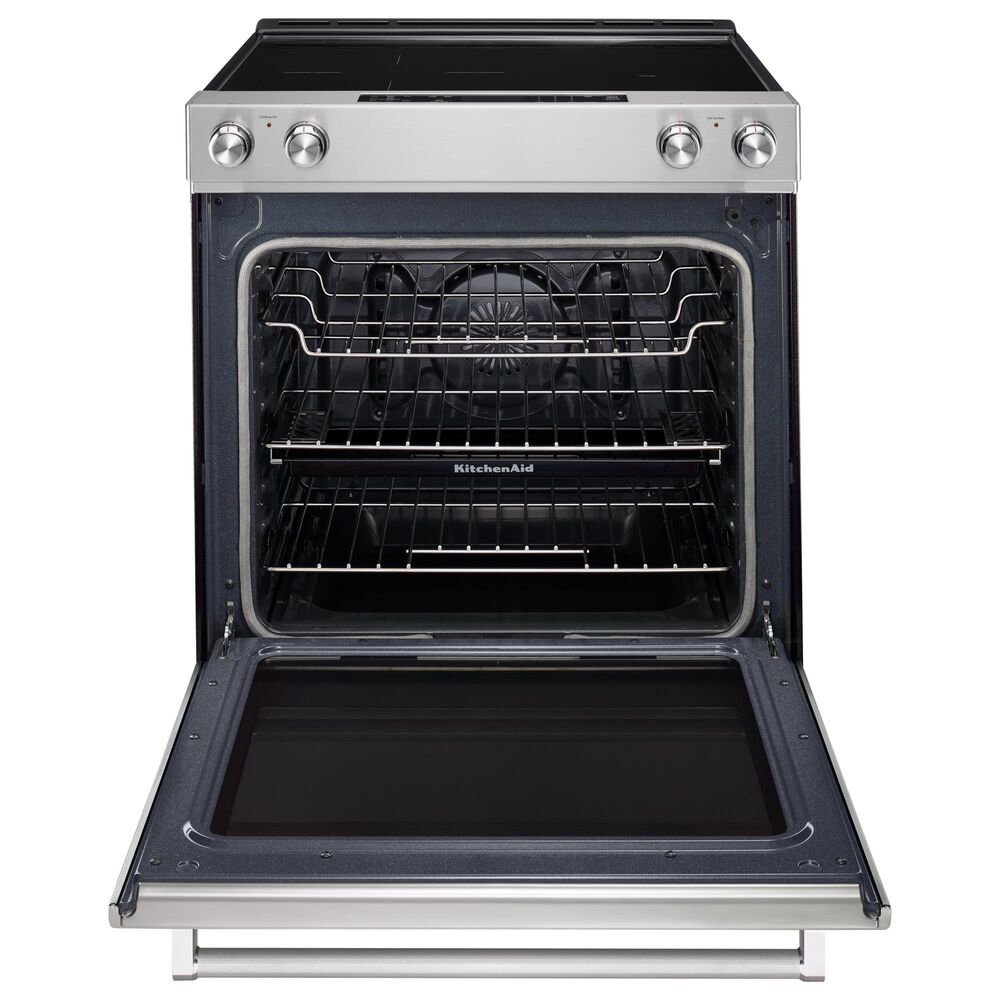 KitchenAid 3-Piece Kitchen Package with 30&quot; Electric Slide-In Range, 24&quot; Built-In Bar Handle Dishwasher, and 30&quot; Over- The-Range Oven in Stainless Steel, , large