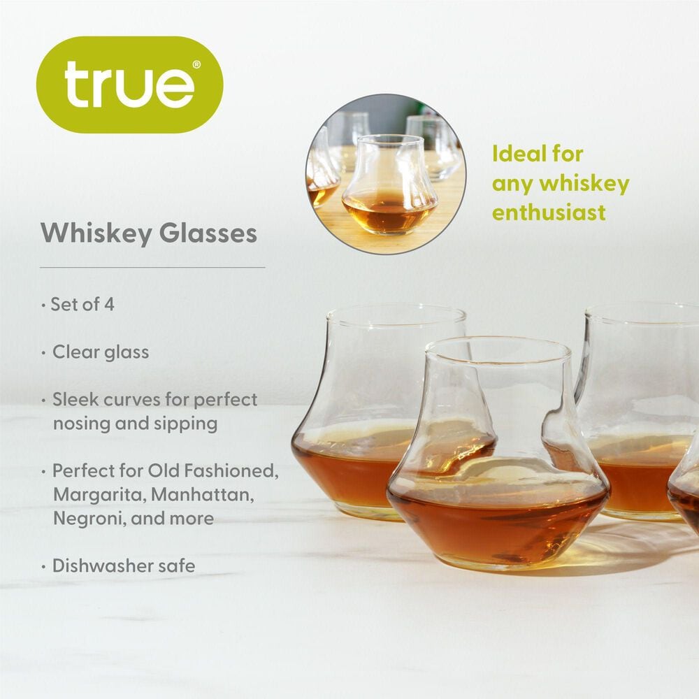 True Brands Whiskey Tasting Glasses in Clear &#40;Set of 4&#41;, , large