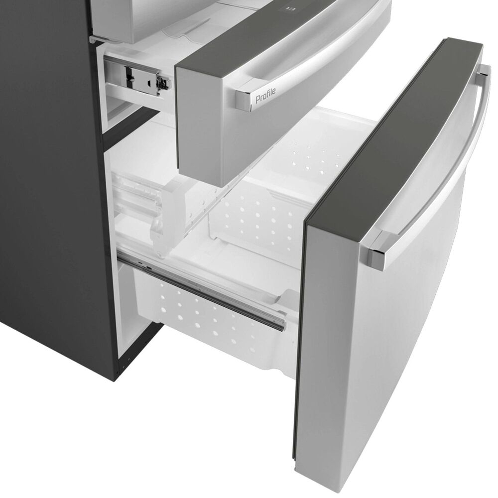 GE Profile 22.4 Cu. Ft. Smart Counter-Depth 4-Door French-Door Refrigerator with Kitchen Assistant in Fingerprint Resistant Stainless Steel, , large