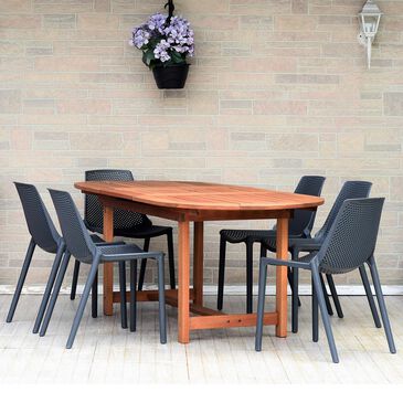 International Home Miami Amazonia Arizona 7-Piece Oval Dining Set in Brown/Grey, , large