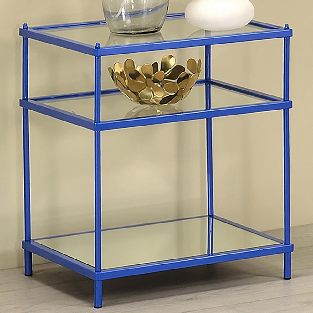 Furniture of America Gallegos Side Table in Blue, , large