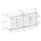 Walker Edison Abigail 58" TV Stand in Brushed White/Rustic Oak, , large