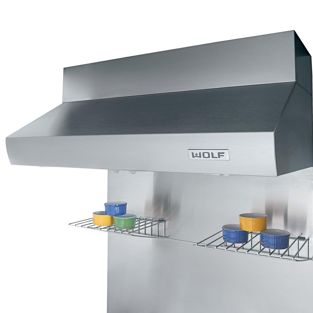 Wolf Appliances 42" x 38" Backsplash with 2 Warming Racks in Stainless Steel, , large