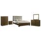 Crown Mark Lakecrest 5 Piece King Bedroom Set in Medium Brown, , large