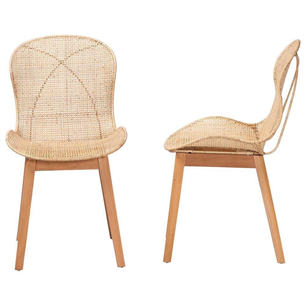 Baxton Studio Sabelle Side Chair in Natural Brown and Natural (Set of 2), , large