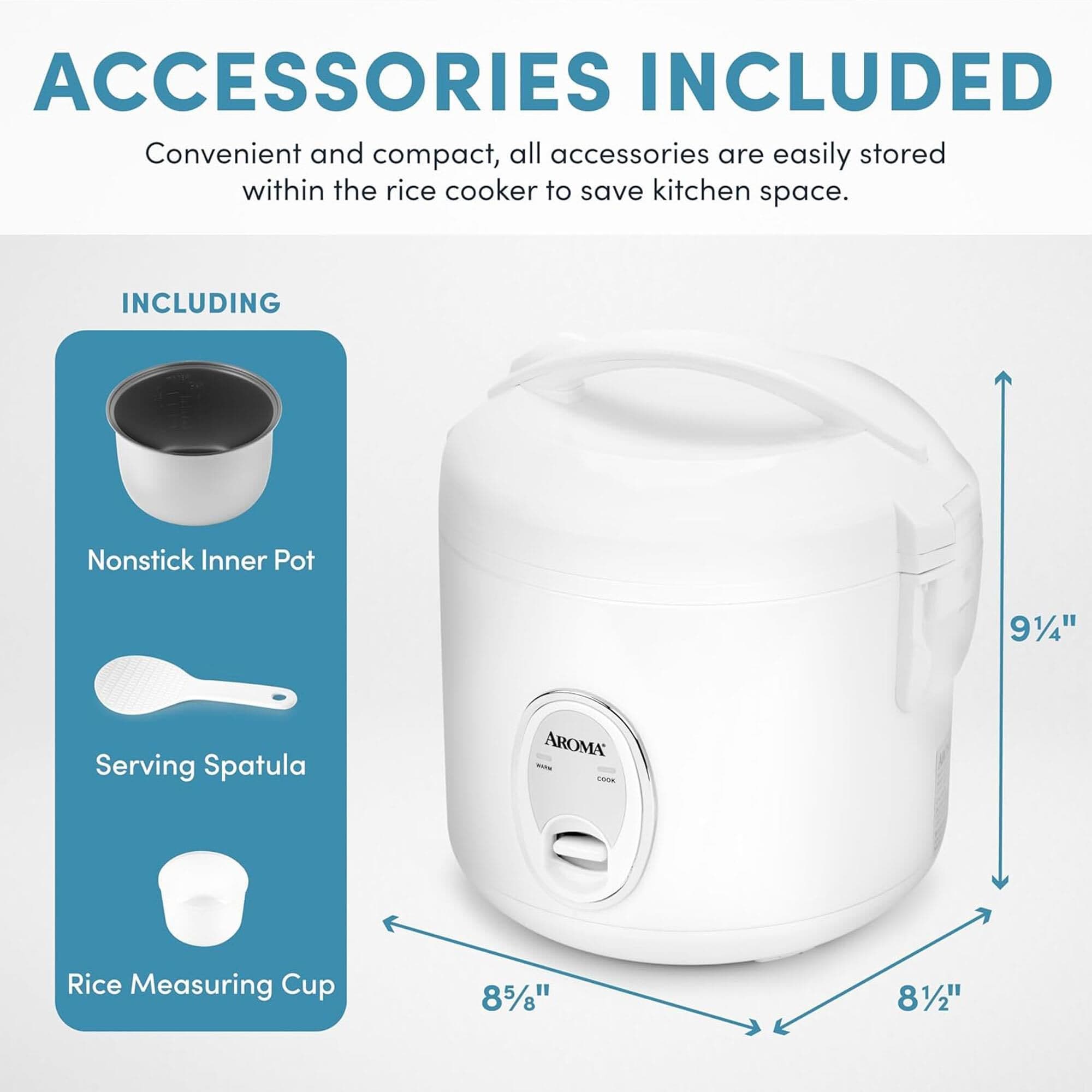 Aroma 8-Cup Rice Cooker and Food Steamer | Nebraska Furniture Mart