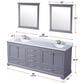 Lexora Home Dukes 80" Double Bathroom Vanity in Dark grey with 2 cm White Quartz Top and Rectangular Sinks, , large