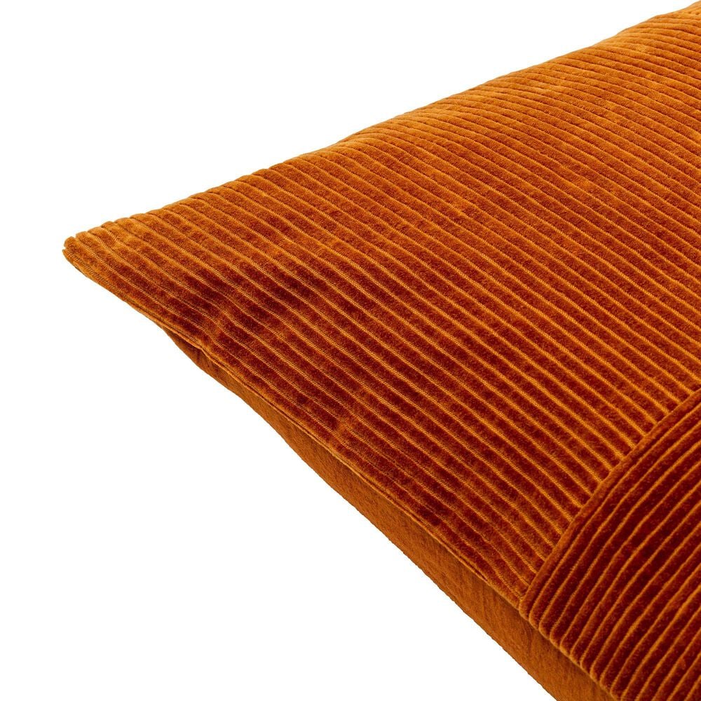 Surya Corduroy Quarters 20&quot; x 20&quot; Throw Pillow in Brick Red, , large