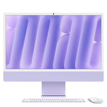 Apple 24-Inch iMac with Retina 4.5K display: Apple M4 Chip with 10-core CPU and 10-core GPU 16GB Unified Memory, 256GB SSD in Purple (Latest Model), , large