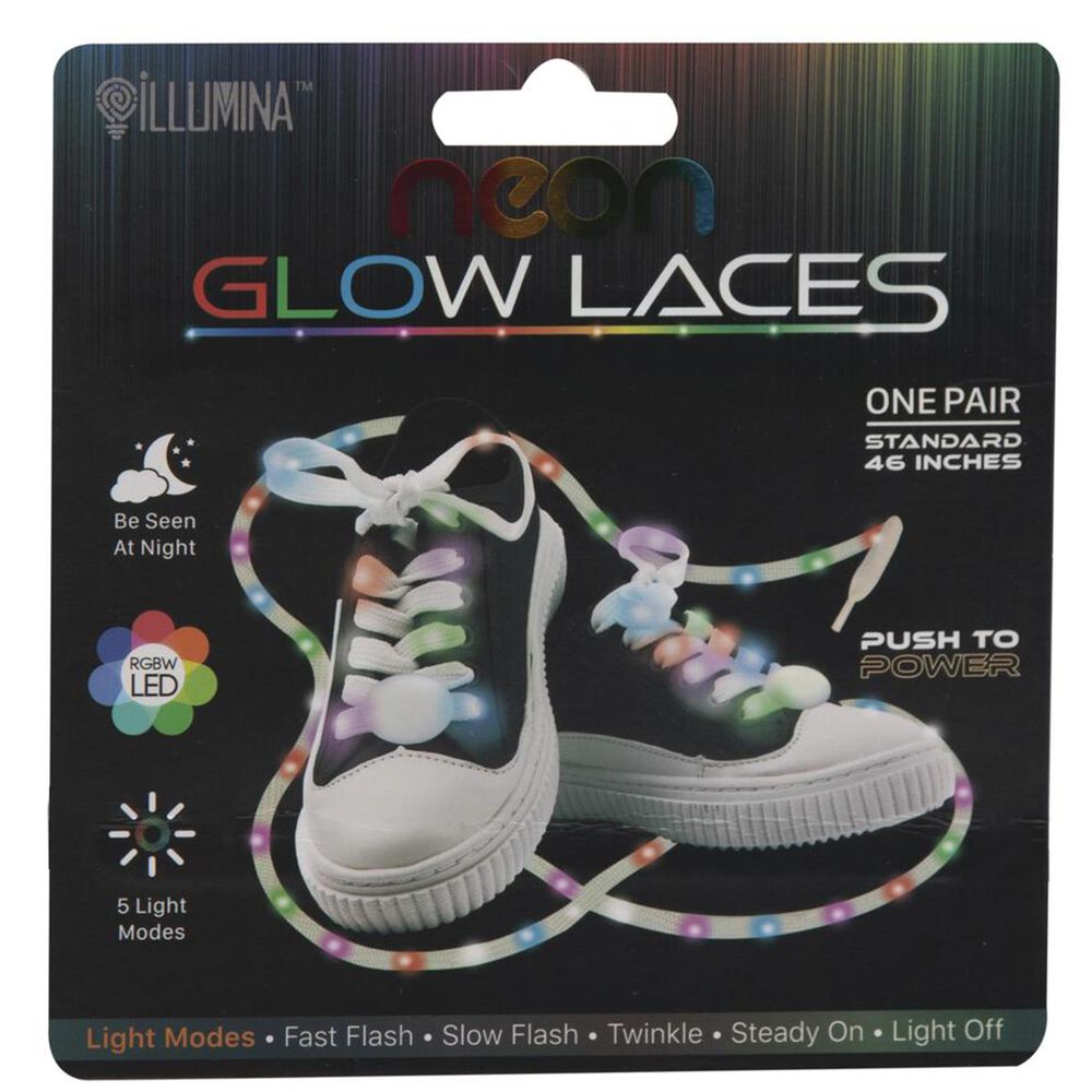 Illumina Neon Glow Laces String Light in White, , large
