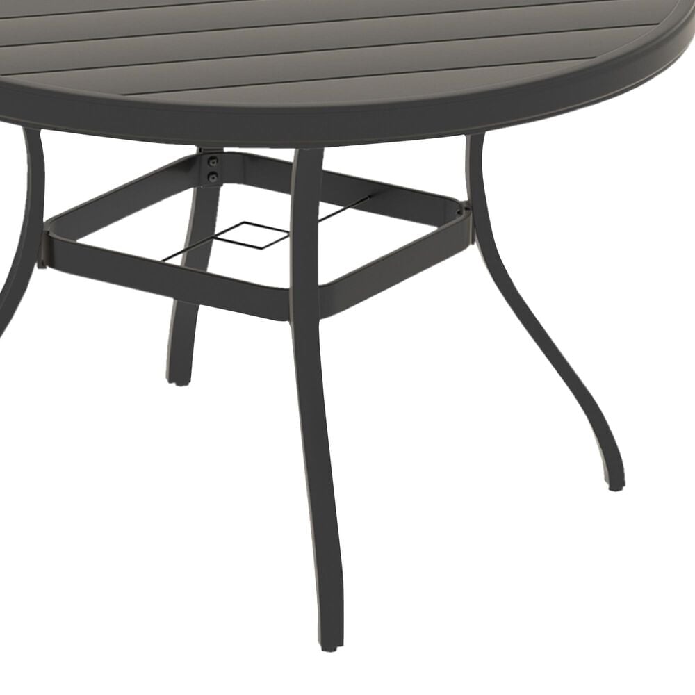Hearth and Haven 5-Pieces Outdoor Dining Set with Stackable Chairs and Round Table in Black, , large