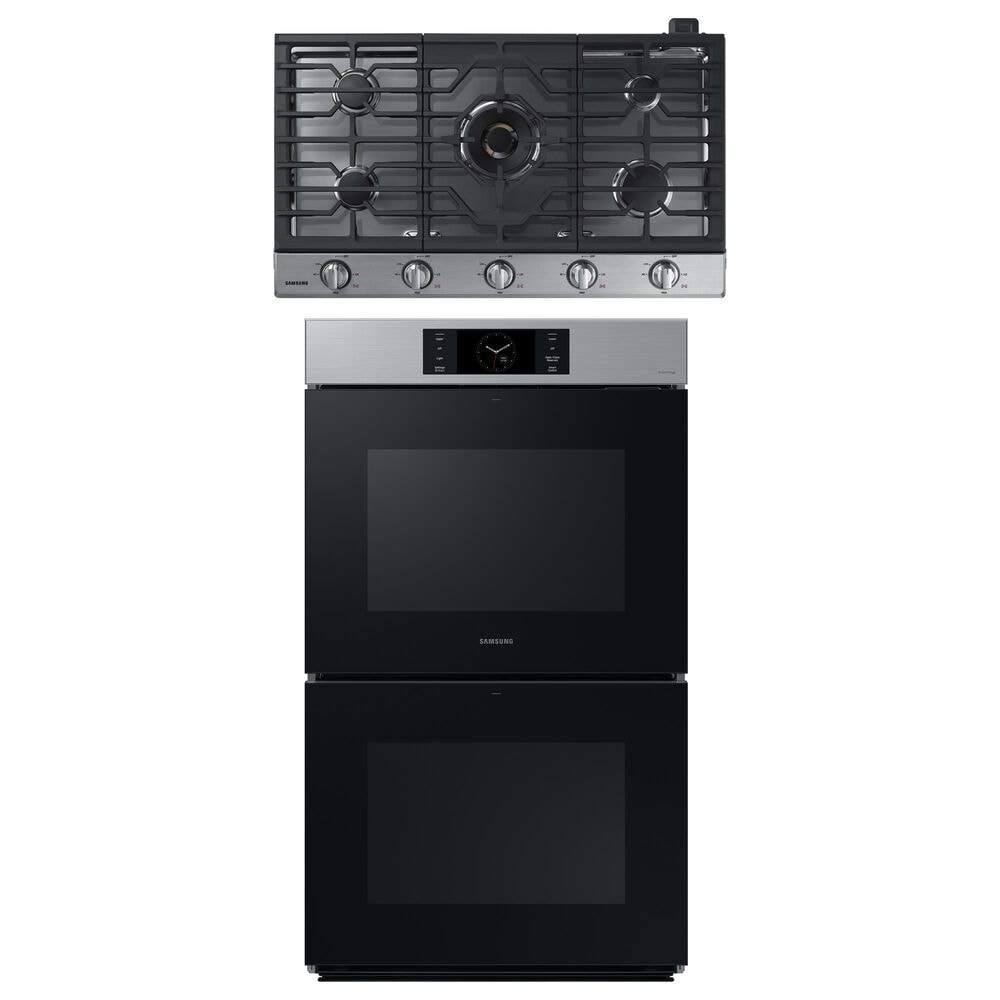 Samsung 2-Piece Kitchen Package with 30" Built-In Double Wall Oven and 36" Gas Cooktop in Stainless Steel, , large
