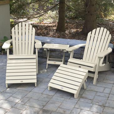 Highwood USA Hamilton 5-Piece Folding Adirondack Set in Whitewash, , large