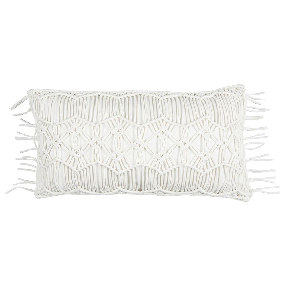 Rizzy Home Donny Osmond 14" x 26" Pillow Cover in White with Fringe, , large