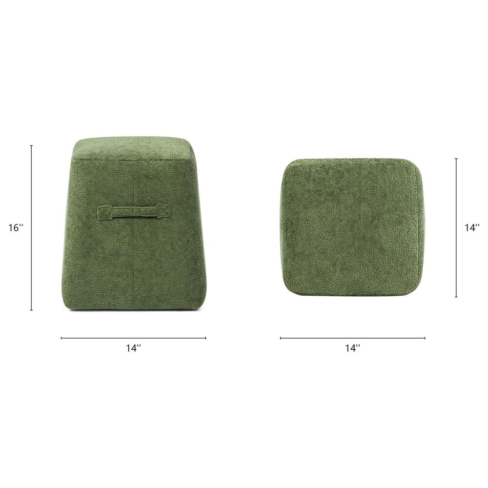 Jennifer Taylor Home Clyde Pouf in Moss Green, , large