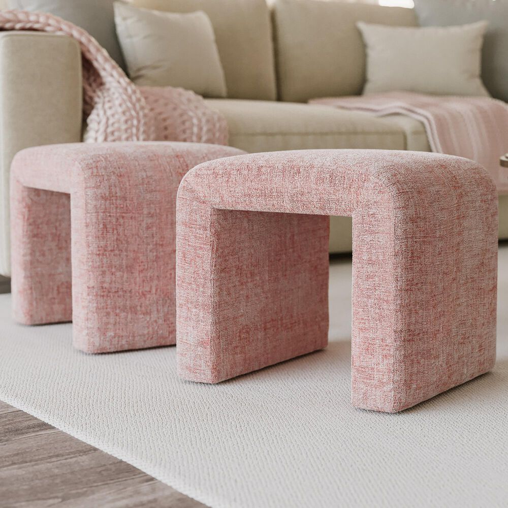 Waltham Sophia Ottoman Bench in Pink, , large