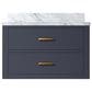 Lexora Home Castor 30" Single Bathroom Vanity in Blue with 2 cm White Carrara Marble Top and Rectangular Sink, , large
