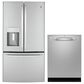 GE Appliances 2-Piece Kitchen Package with 22.1 Cu. Ft. French-Door Refrigerator and Pocket Handle Dishwasher in Fingerprint Resistant Stainless, , large