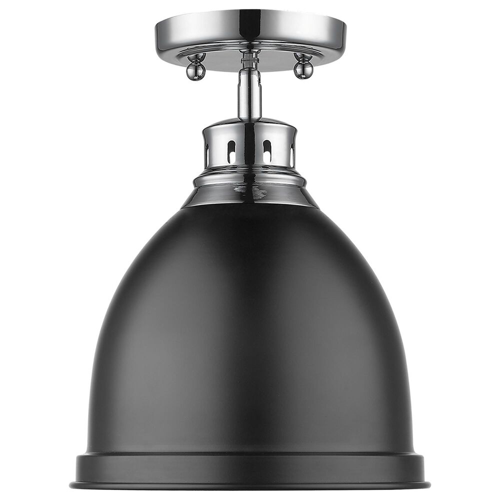 Golden Lighting Duncan Flush Mount in Chrome and Matte Black, , large