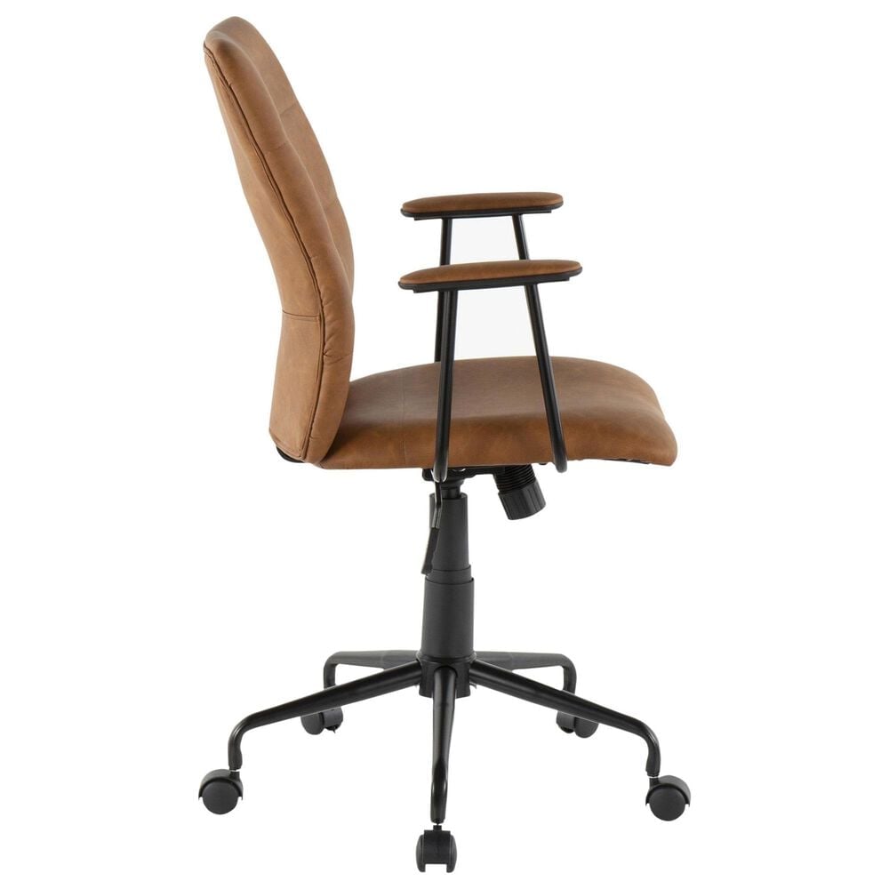 Lumisource Fredrick Office Chair with Brown Cushion in Black, , large
