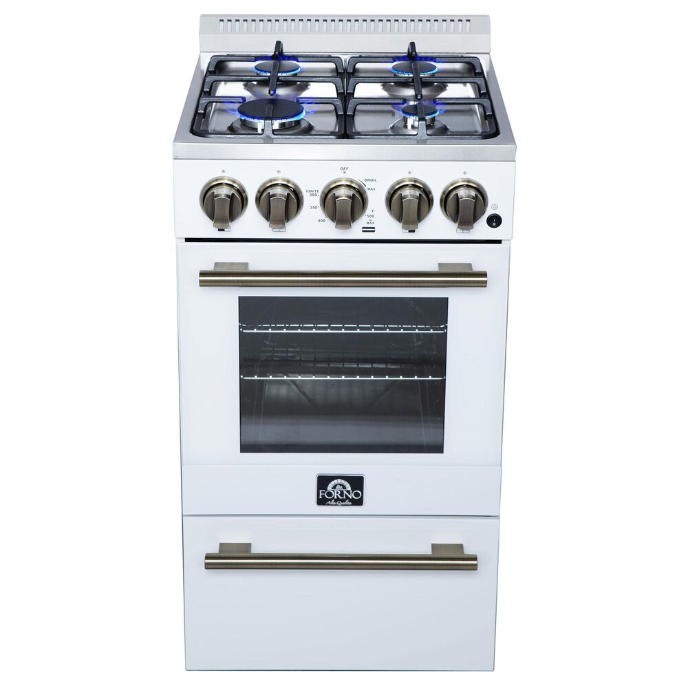 Forno Lamazze 20" Freestanding Gas Range in White, , large