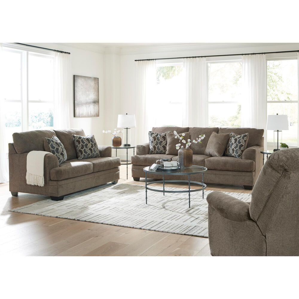 Ashley Stonemeade Stationary Loveseat in Nutmeg, , large