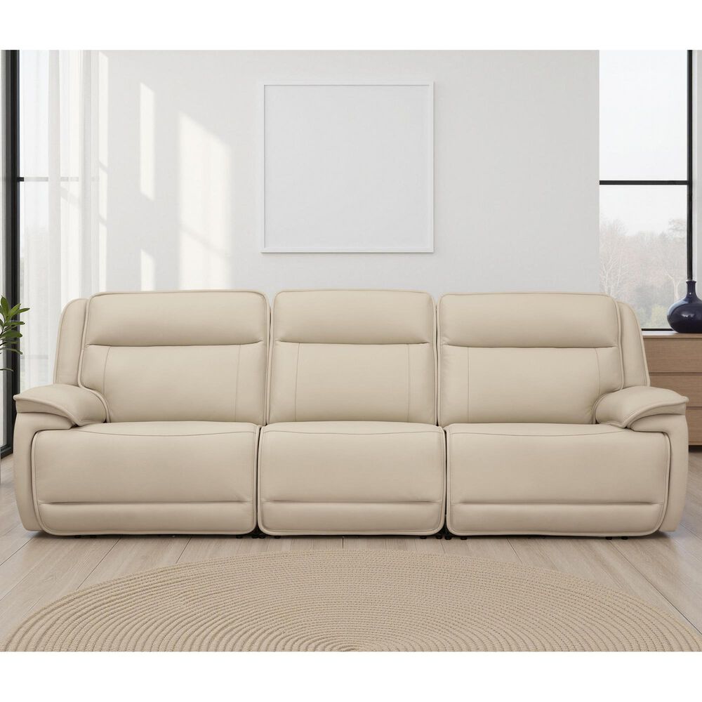 Ashley Double Deal 3-Piece Power Symmetrical Reclining Sectional Sofa in Almond, , large