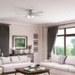 Hunter Builder Low Profile 52" Ceiling Fan with Lights in Brushed Nickel, , large