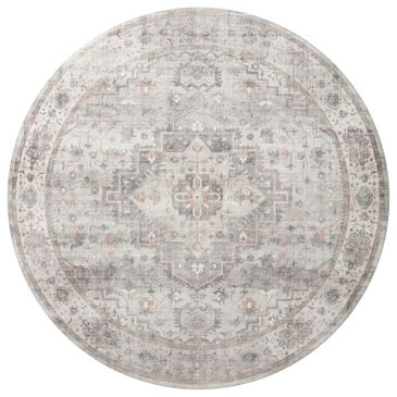 Loloi Heidi 6" Round Dove and Blush Area Rug, , large