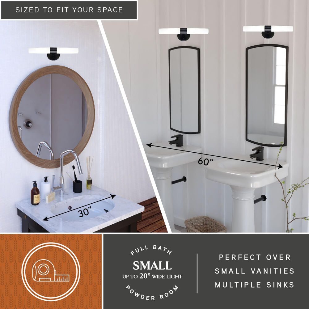 Vaxcel Elliot 2-Light Bathroom Vanity in Matte Black, , large