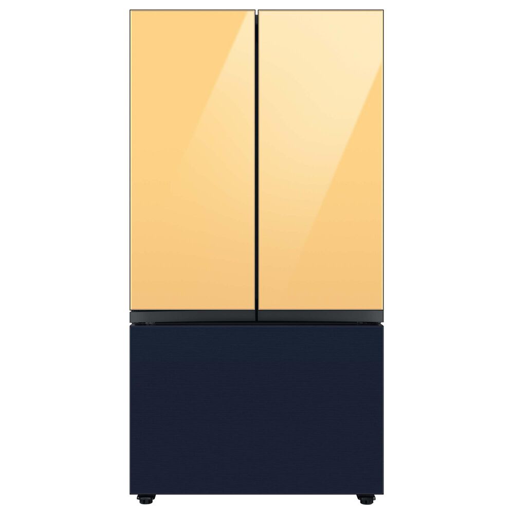 Samsung Bespoke 3-Door French Door Refrigerator Top Panel in Sunrise Yellow Glass, , large