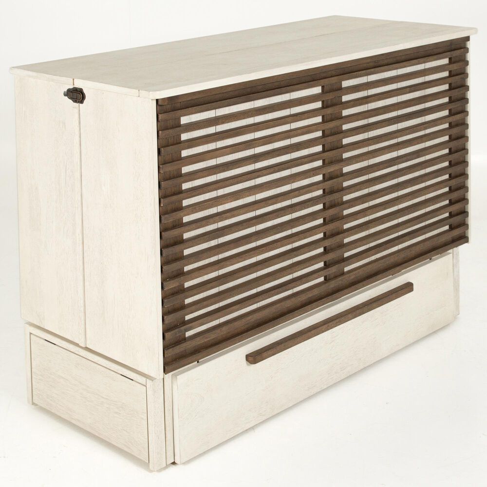 New Day Furniture Louvre Queen Murphy Cabinet Bed with Mattress in Provence and Normandy, , large