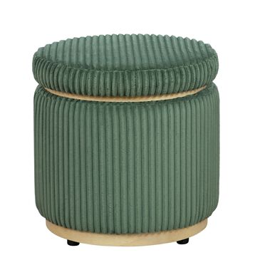 Linden Boulevard Sunny Ottoman in Green, , large