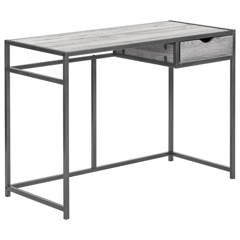 Monarch Specialties Computer Desk with Small Storage Drawer in Grey, , large