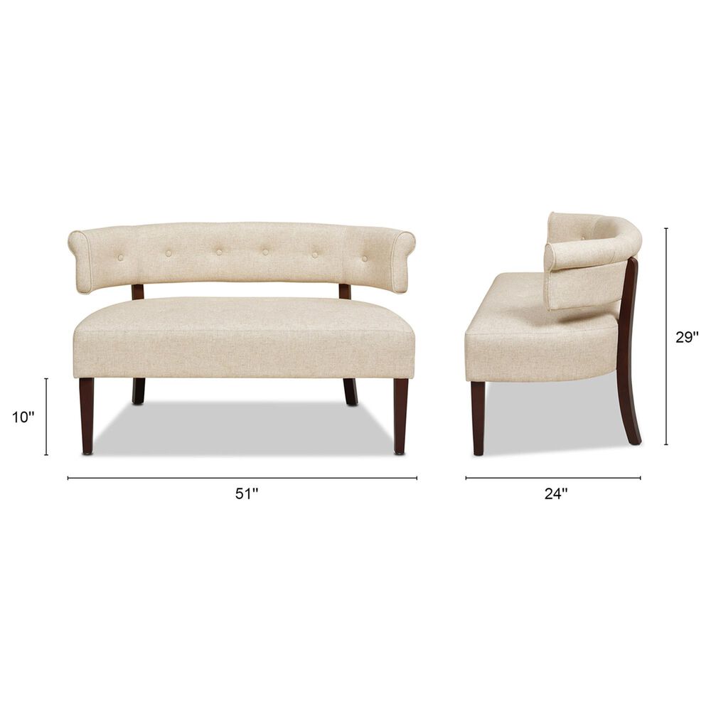 Jennifer Taylor Home Jared Stationary Settee in Wood Ash NFM