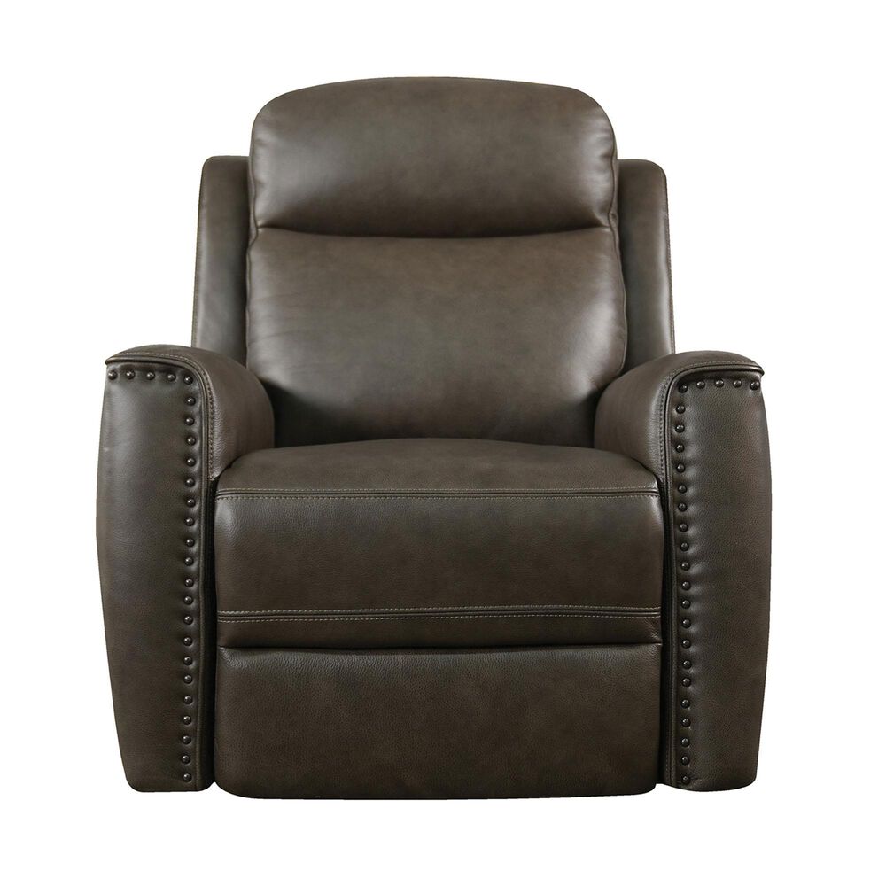 Bassett Douglas Leather Power Recliner in Sable, , large