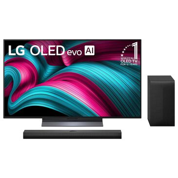 LG 48" Class C5 Series 4K OLED evo AI - Smart TV with 3.1.1 Channel Soundbar System in Black, , large