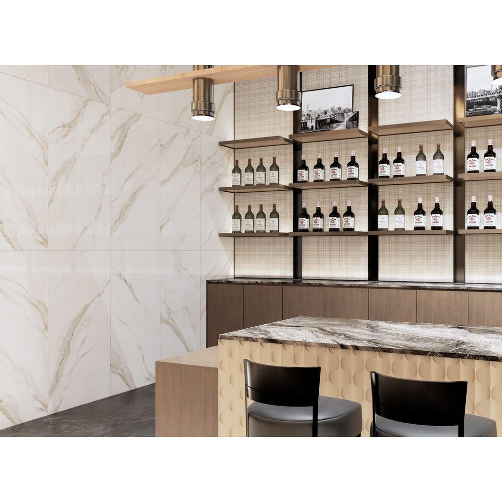 Emser Duchessa Gold 24" x 24" Polished Porcelain Tile, , large
