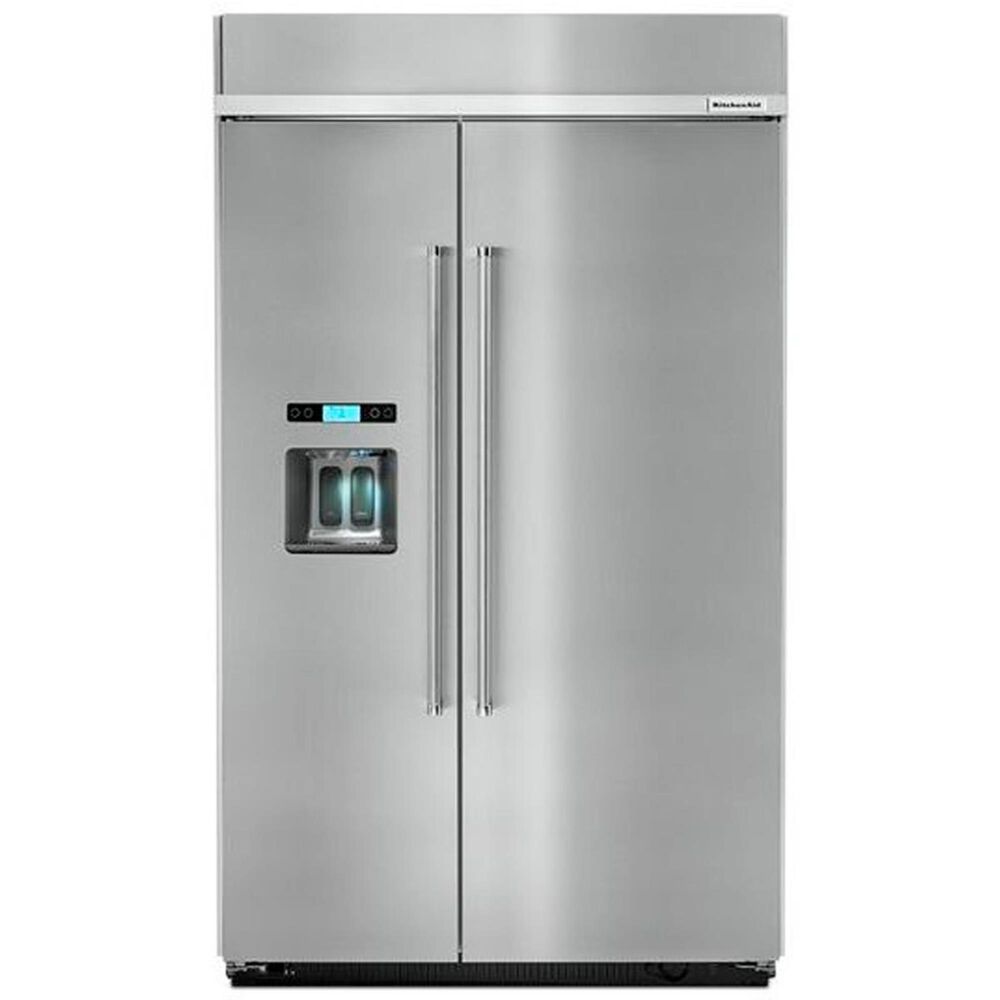 KitchenAid 29.5 Cu. Ft. 48" Wide Built-In Side by Side Refrigerator in Stainless Steel , , large