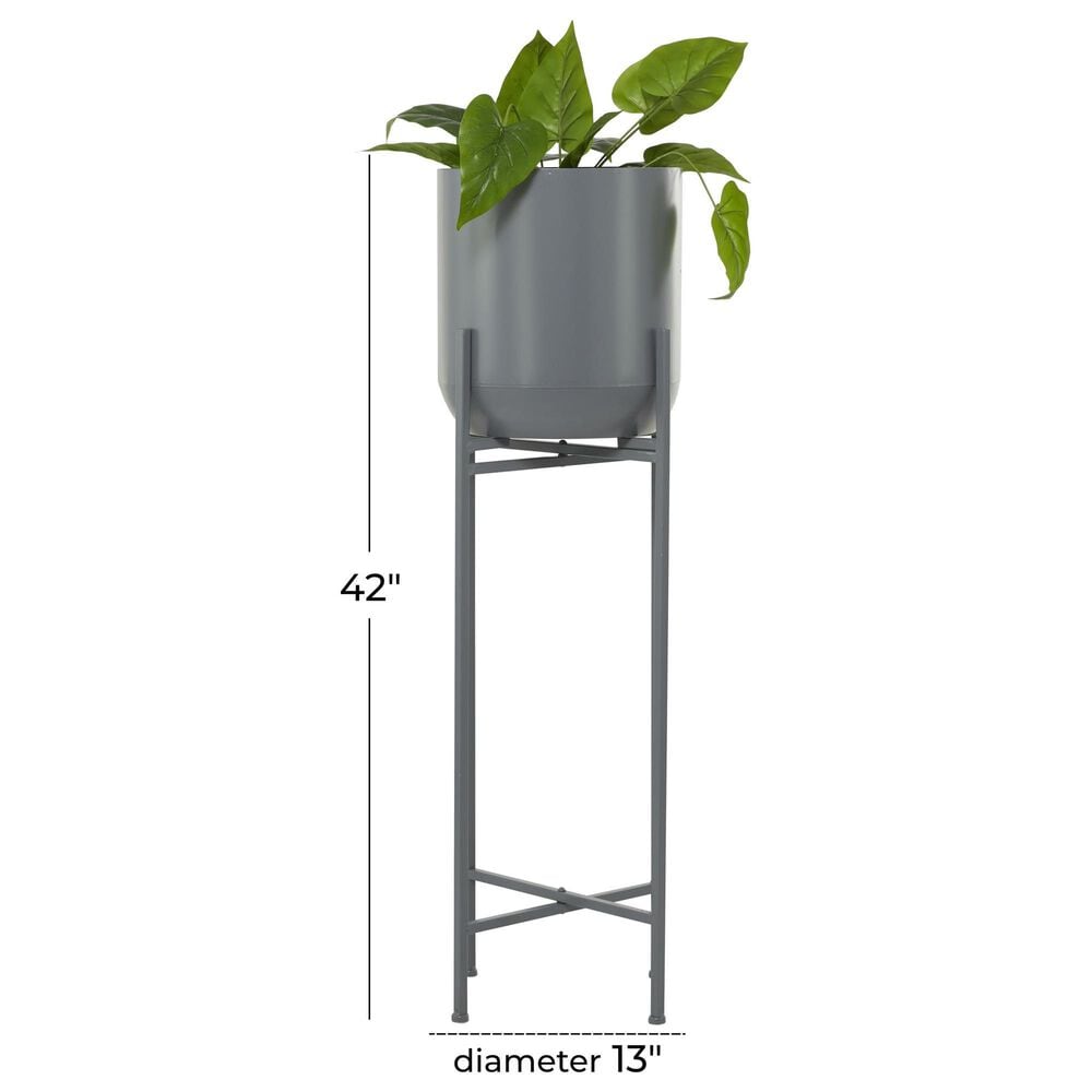 Maple and Jade 42&quot; Dome Planter with Removable Stand in Gray, , large